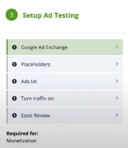 ezoic setup ad testing