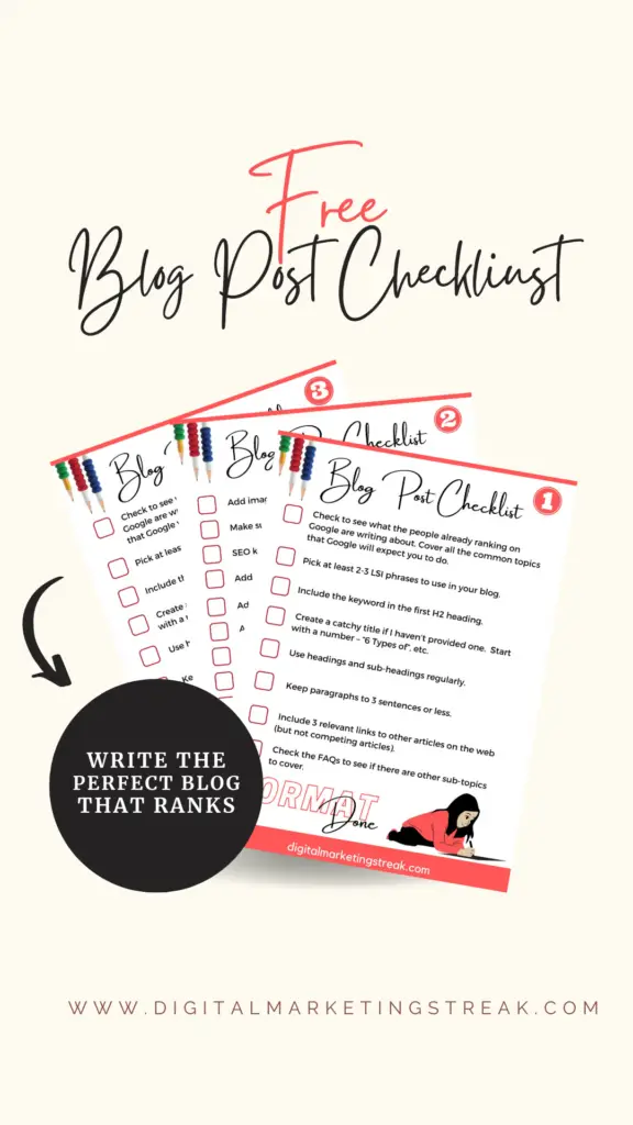 Free blog post checklist