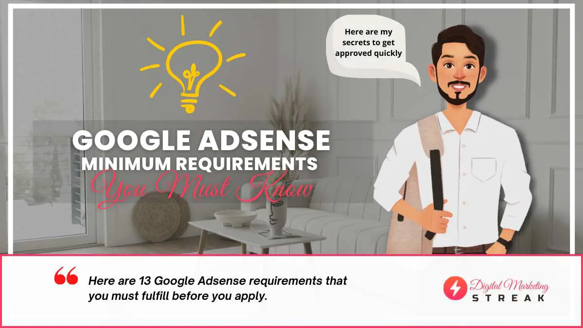 google adsense minimum requirements 1