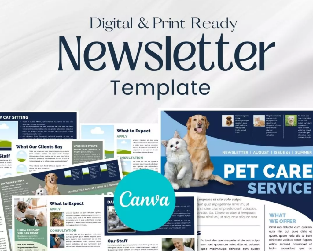 1 Canva Newsletter Template For Pet Care Business